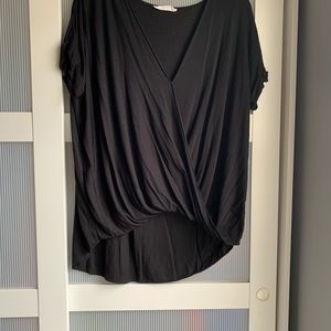 Shop Talulah black wrap shirt, high low